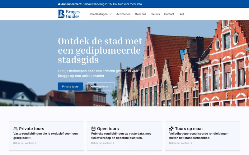 Homepage van Brugse Gidsen