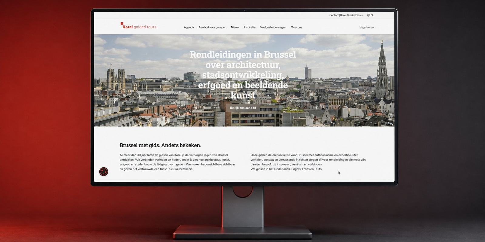 De homepage van Korei