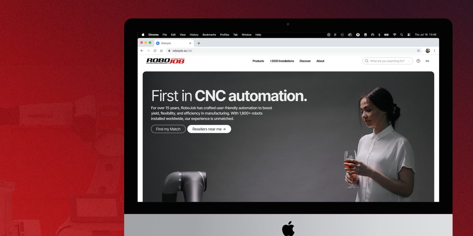 De homepage van robojob.eu