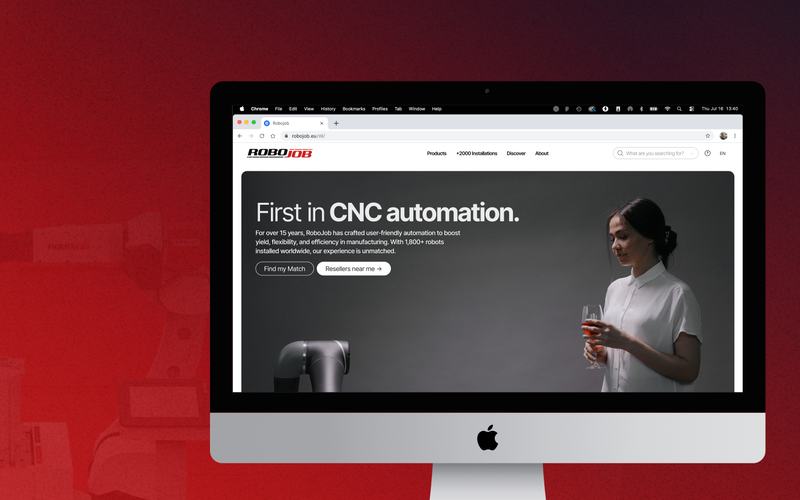 De homepage van robojob.eu