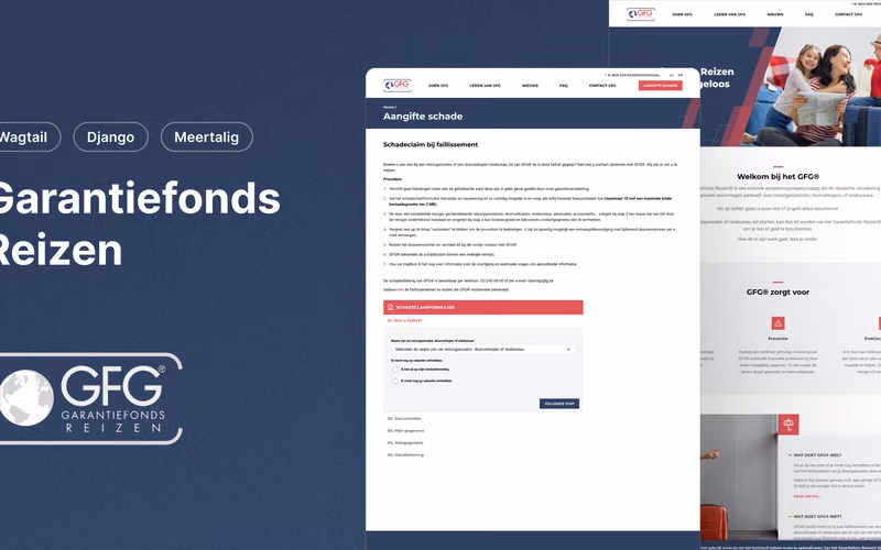 mockups van de GFG website