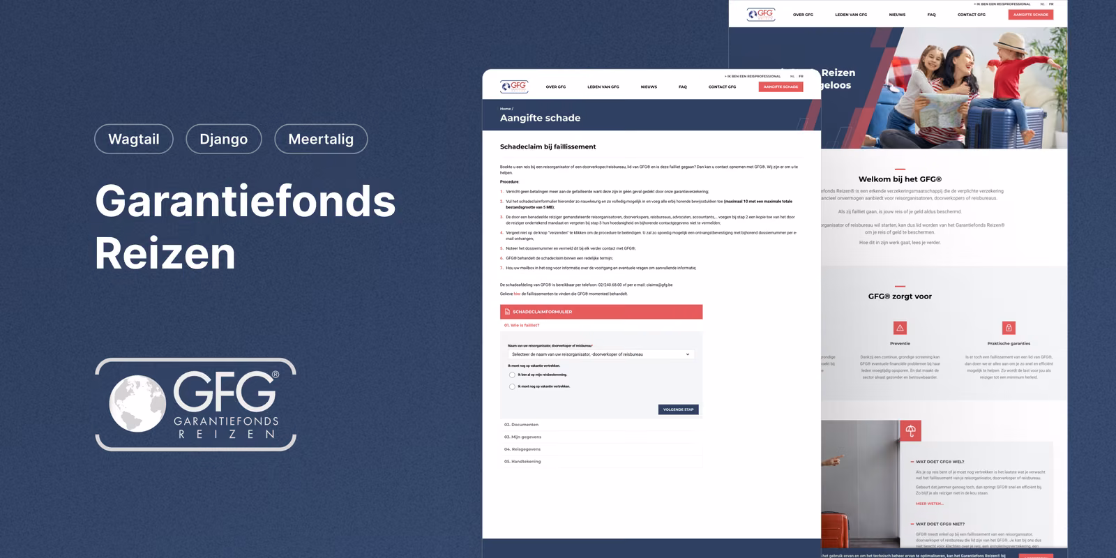mockups van de GFG website