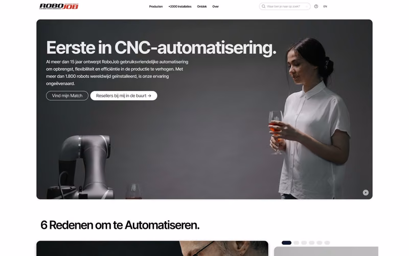 Homepage van Robojob
