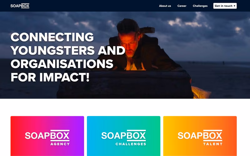 Homepage van Soapbox