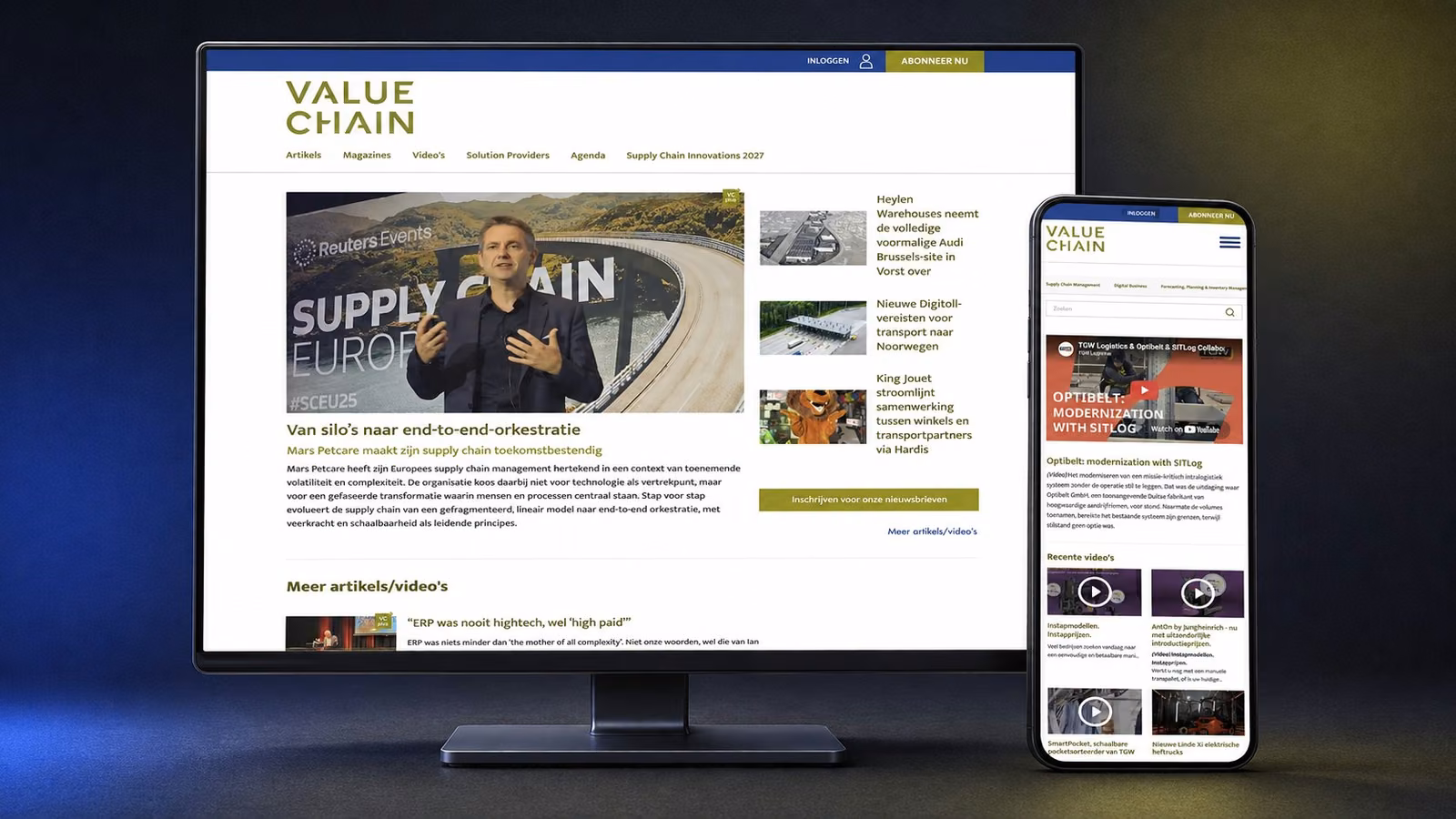 Het platform van Value Chain op desktop en mobiel.
